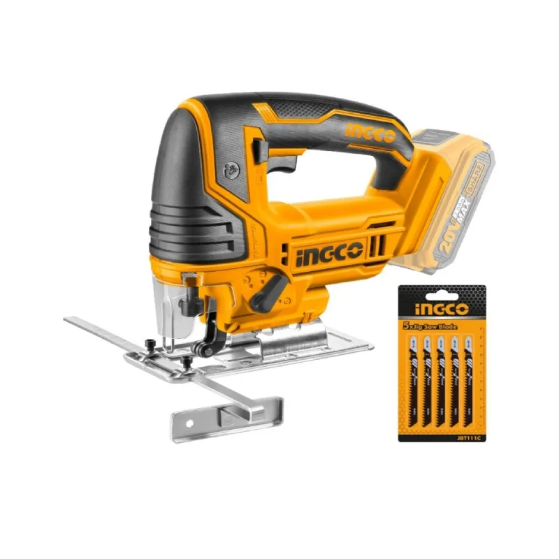Ingco Lithium-Ion Jig Saw 20v, 2400rpm with 5pcs blades CJSLI8501