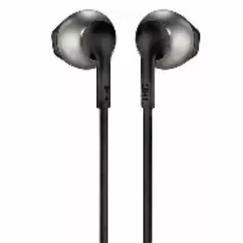 JBL T205 GD Wired Earbud Headphones Pure Bass Metal Housing One‑Button Remote T205 GD