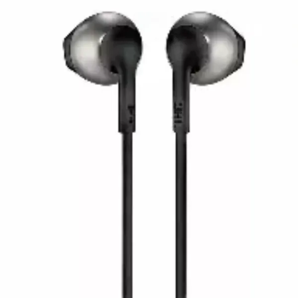 JBL T205 GD Wired Earbud Headphones Pure Bass Metal Housing One‑Button Remote T205 GD