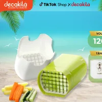 Decakila Potato Cutter Plastic Material with Stainless Steel Embedded Blades Bpa Free Kmtt085w useful for ingridients such as carrots, cucumbers, onions, eggs and cheese