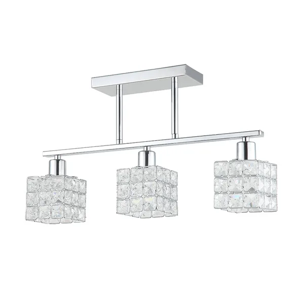 Tronic Pendant Lamp - 3-Light Silver Ceiling Fixture with Textured Glass Shades