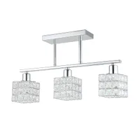 Tronic Pendant Lamp - 3-Light Silver Ceiling Fixture with Textured Glass Shades