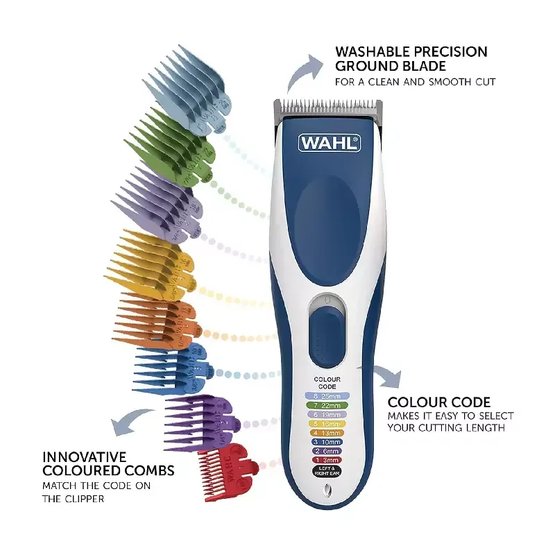 Wahl Color Pro Cordless Hair Clipper Kit with 12x Attachments 3029380