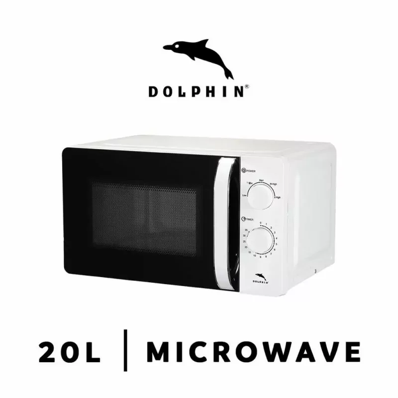 Dolphin Microwave 20L Solo Manual 5 Power Levels Metallic Body