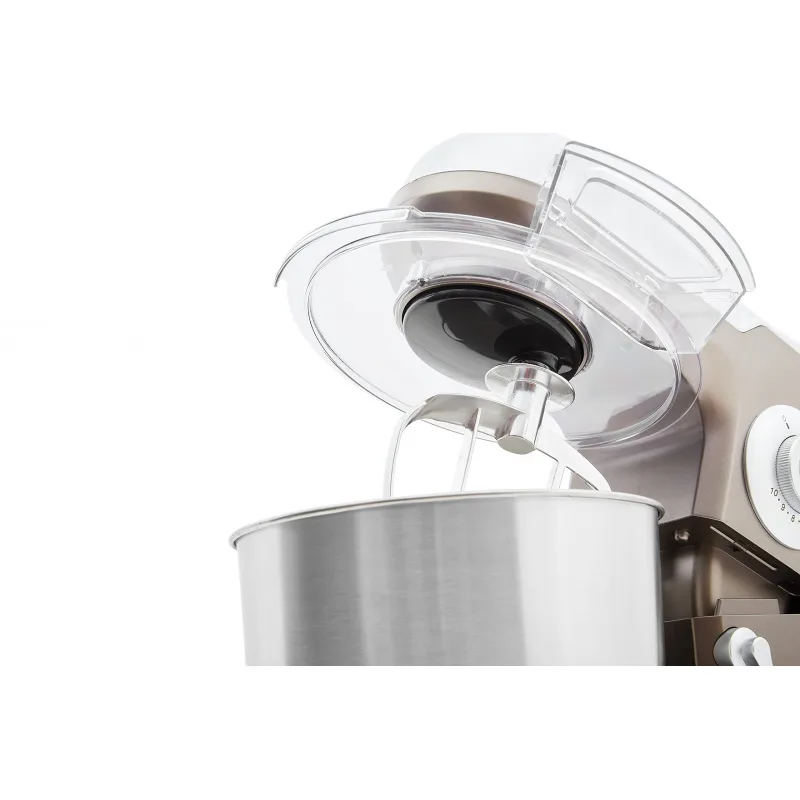 Nikai Kitchen Machine 6.5L Steel Bowl With Cover 1200W NSM650A Stainless Steel Bowl With Cover Metal Gear 3 Blades Whisk, Dough Hook & Beater 10 Speed With Pulse