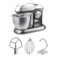 Nikai Kitchen Machine 6.5L Steel Bowl With Cover 1200W NSM650A Stainless Steel Bowl With Cover Metal Gear 3 Blades Whisk, Dough Hook & Beater 10 Speed With Pulse