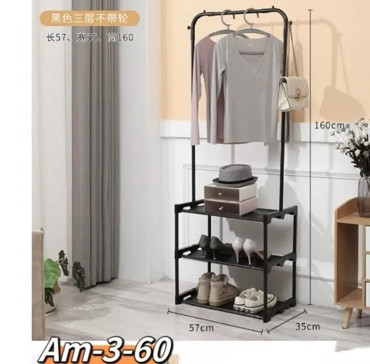 Standing Metal Coat Stand - Stylish Black Free-Standing Organizer for Coats, Jackets, Hats, and Umbrellas - Heavy Duty Durable Design - JHC2340L