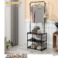 Standing Metal Coat Stand - Stylish Black Free-Standing Organizer for Coats, Jackets, Hats, and Umbrellas - Heavy Duty Durable Design - JHC2340L