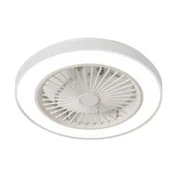 Tronic White LED Ceiling Fixture with Fan - 44W Light + 12W Fan, 48cm