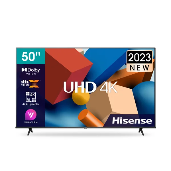 Hisense 50" LED UHD 4K Smart TV with Vidaa OS Voice, Dolby Vision, DTS Virtual X, AI 4K Upscaler, WiFi 50A6K/N/Q