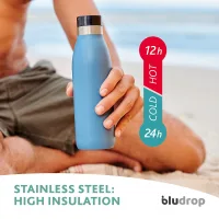 Tefal Thermo Bottle 0.5L Bludrop Double Wall Stainless Steel Vacuum Flask Black N3110910