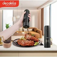 Decakila Pepper Grinder Electric Stainless Steel Body Carbon Steel Shaft 12w Kmtt023b grinding coarseness adjustment built in led lamp 3.7v battery