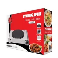Nikai Hot Plate 188MM Single Steel Body 1500W NKTOE4N2 Overheat Protection System Power Indicator Light Adjustable Thermostat Control