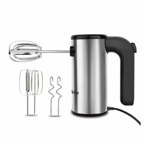 Decakila Hand Mixer 5 Speed with Eject Function 200w Kemx009m stainless steel beaters and hooks with storage for egg beaters with speed control