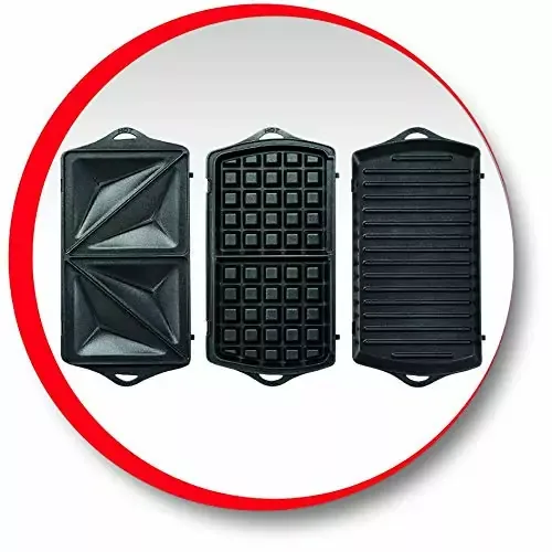 Moulinex Sandwich, Panini & Waffle Maker 700W 3in1 Interchangeable Plates SW612543