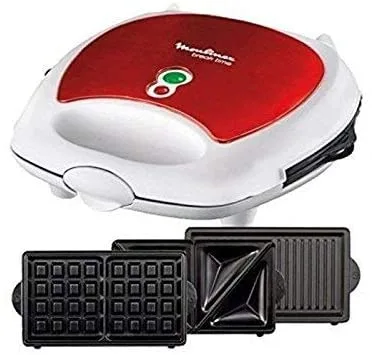 Moulinex Sandwich, Panini & Waffle Maker 700W 3in1 Interchangeable Plates SW612543