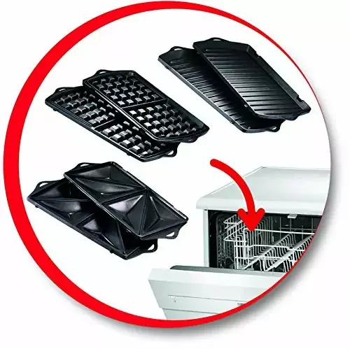 Moulinex Sandwich, Panini & Waffle Maker 700W 3in1 Interchangeable Plates SW612543