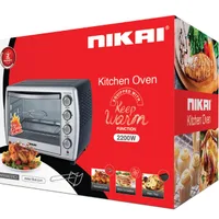 Nikai Oven Electric 65L With Rosting Function 2200W NT6500SRC1 60 Mins Timer Stainless Steel Heating Elements With Bell Ring Keep Warm Function Convection Function