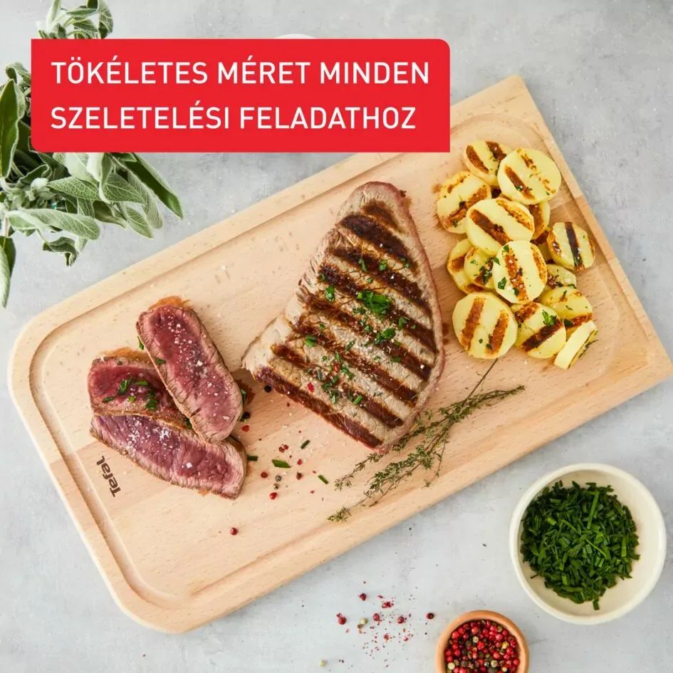 Tefal Comfort Cutting Board Wood Chopping Board 41 x 24 x 2 CM, FSC Certified , Medium, K2215504