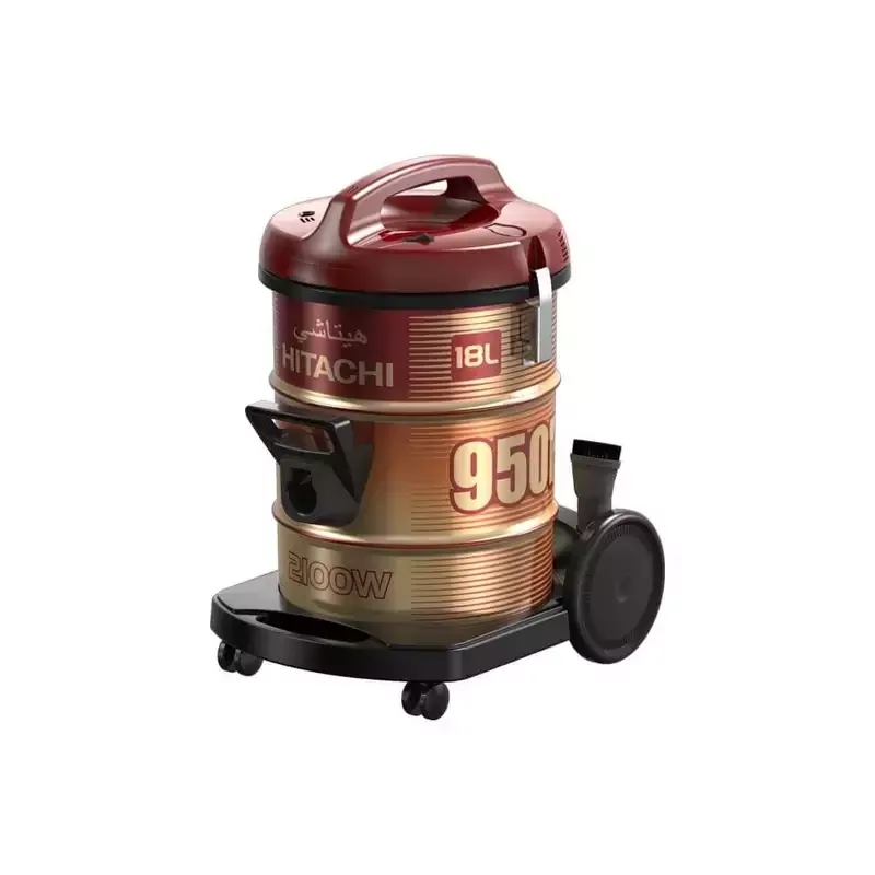 Hitachi Vacuum Drum Cleaner 2100W 18L Dust Capacity with 7.8m Extra Long Power Code, Removable & Washable Filter, Rug-Floor Nozzle, Best For Home, Office & Mosque CV-950F