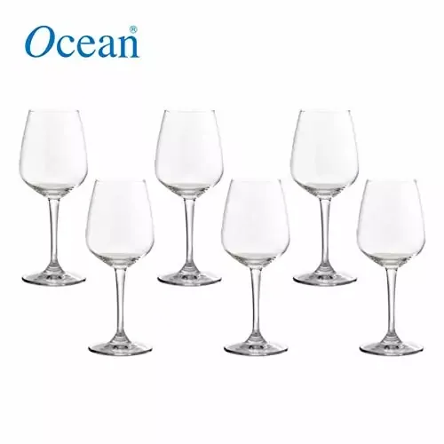 Ocean Wine Glass 6pc Lexington Goblet 370ml Fine Rim Stemware 1019G13