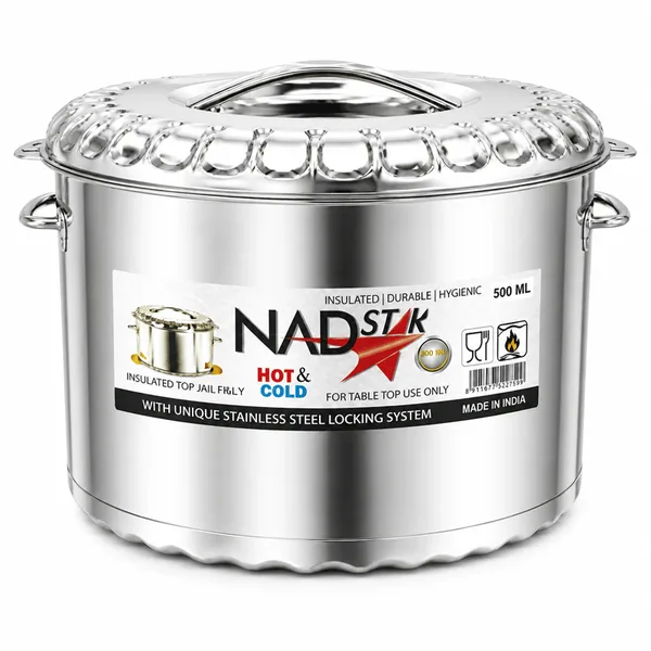 Nadstar Jumbo Stainless Steel Hotpot Redberry 50000ml Insulated Food Warmer Serving Casserole