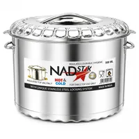 Nadstar Jumbo Stainless Steel Hotpot Redberry 50000ml Insulated Food Warmer Serving Casserole