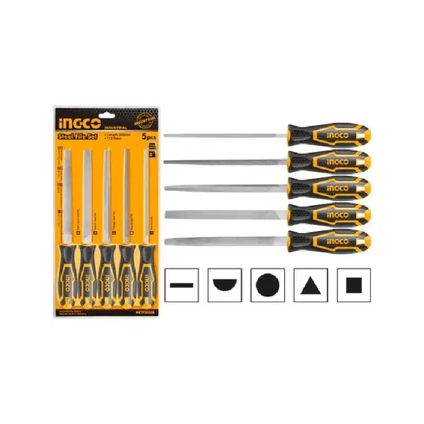 Ingco Steel File Set 8" 5pcs HKTFS0508
