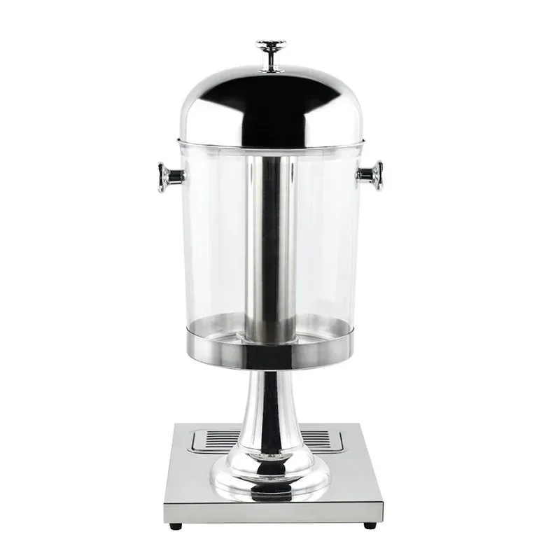 Commercial Kitchen Equipment Single Juice Dispenser 8L, Professional Silver Stainless Steel Cold Beverage Server, High-Capacity Buffet Juice Dispenser WG-Q8