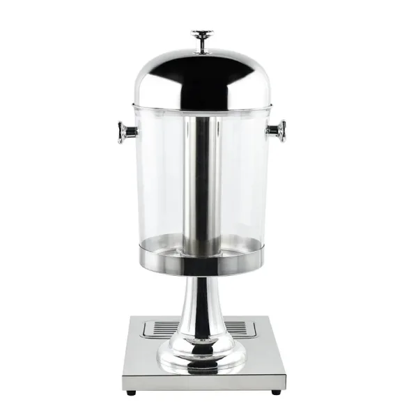 Commercial Kitchen Equipment Single Juice Dispenser 8L, Professional Silver Stainless Steel Cold Beverage Server, High-Capacity Buffet Juice Dispenser WG-Q8