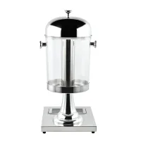 Commercial Kitchen Equipment Single Juice Dispenser 8L, Professional Silver Stainless Steel Cold Beverage Server, High-Capacity Buffet Juice Dispenser WG-Q8