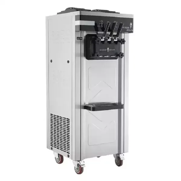 Commercial Electric Soft Ice Cream Machine, Dual Compressor 25-28L High-Capacity Maker, Professional 2000W 3-Flavor Soft Serve Dispenser GM626