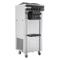 Commercial Electric Soft Ice Cream Machine, Dual Compressor 25-28L High-Capacity Maker, Professional 2000W 3-Flavor Soft Serve Dispenser GM626