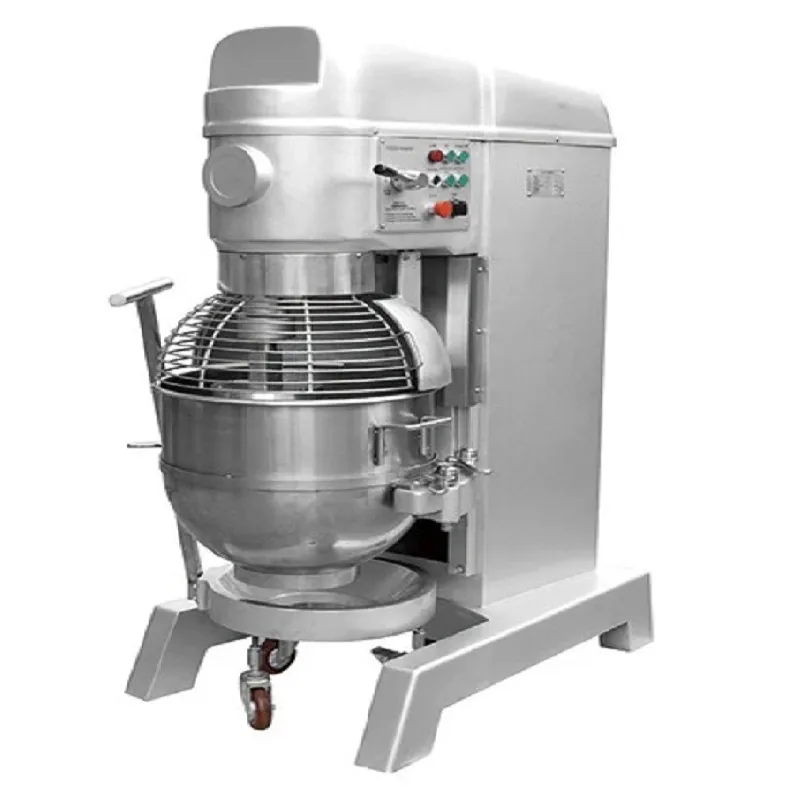 Commercial Electric Food Mixer 80L, 4kW High-Power 3-Speed Planetary Mixer with Safety Guard B80F