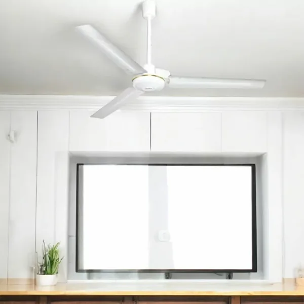 Decakila Ceiling Fan 56" 3 Blades 70W Indoor Ceiling Fan Brushed Nickel with Brushed Nickel Steel Blades KEFC076W