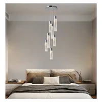 Tronic Modern Glass Cylinder Pendant Chandelier 7 Lamp