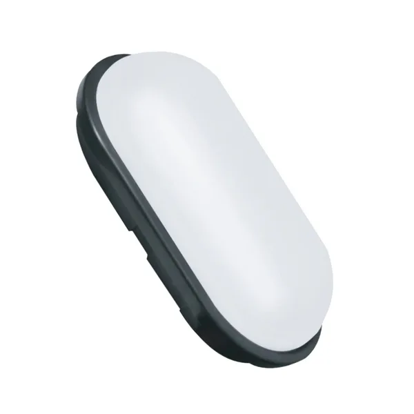 Tronic 15W IP54 Black Oval LED Ceiling Light - Surface Mounted Bulkhead Light