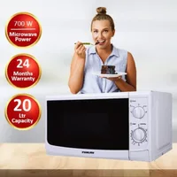 Nikai Microwave 20L Manual 5 Power Levels 700W NMO515N9A 35 Mins Timer Defrost Settings Cooking End Signal Push Button Door