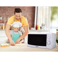 Nikai Microwave 20L Manual 5 Power Levels 700W NMO515N9A 35 Mins Timer Defrost Settings Cooking End Signal Push Button Door