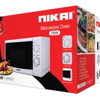 Nikai Microwave 20L Manual 5 Power Levels 700W NMO515N9A 35 Mins Timer Defrost Settings Cooking End Signal Push Button Door
