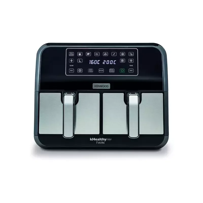 Kenwood Digital Twin Air Fryer 1.7KG+1.7KG 4L+4L XXXL Capacity with DualZone Technology & Dual Frying Baskets for Frying, Grilling, Broiling, Roasting, Baking, Toasting & Reheating HFM75.000MB