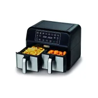 Kenwood Digital Twin Air Fryer 1.7KG+1.7KG 4L+4L XXXL Capacity with DualZone Technology & Dual Frying Baskets for Frying, Grilling, Broiling, Roasting, Baking, Toasting & Reheating HFM75.000MB