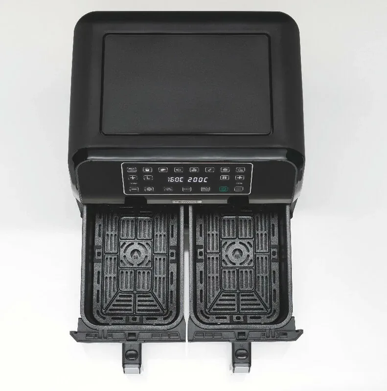 Kenwood Digital Twin Air Fryer 1.7KG+1.7KG 4L+4L XXXL Capacity with DualZone Technology & Dual Frying Baskets for Frying, Grilling, Broiling, Roasting, Baking, Toasting & Reheating HFM75.000MB