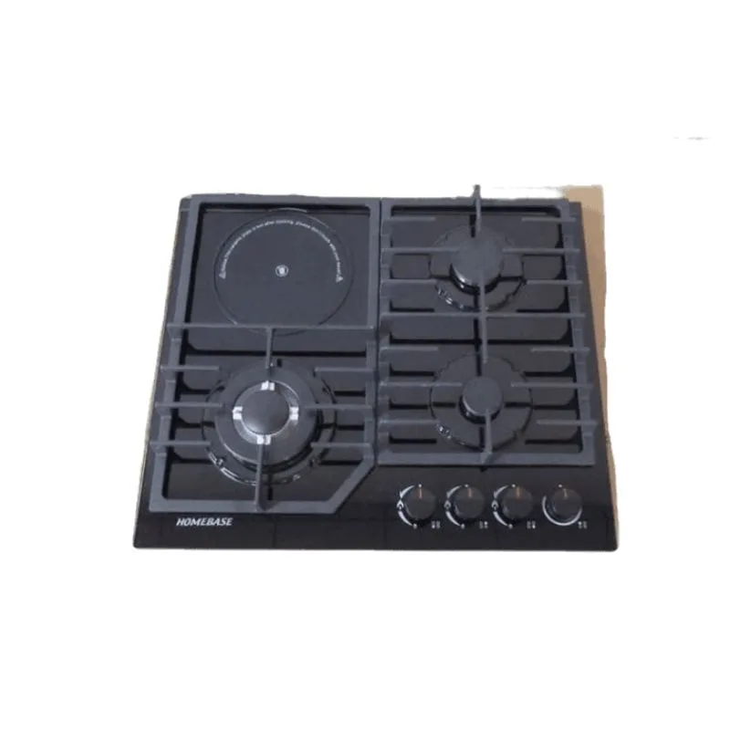 Homebase Table Top Cooker 3 Gas Burners, 1 Electric Hot Plate Glass Top HB-4818D4 2 Homebase Table Top Cooker 3 Gas Burners, 1 Electric Hot Plate Glass Top HB-4818D4