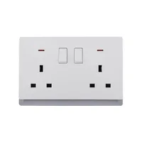 Tronic Double 13A Socket with Switch & Neon Indicator - Ivory