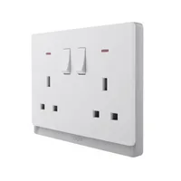 Tronic Double 13A Socket with Switch & Neon Indicator - Ivory