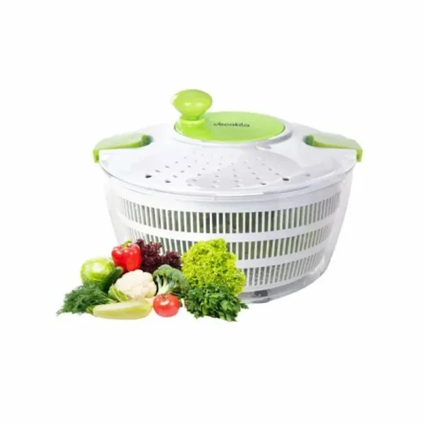 Decakila Colander Salad Spinner 4l Transparent Plastic Bowl Kmtt088w wash and spin dry salad greens, fruits and vegetables can be sepatated for easy use and cleaning