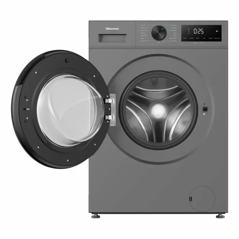Hisense Washing Machine Front Load 6kg, Inverter Motor, 15 Wash Programs, Steam Wash, LED Display, Titanium Grey WF1I6022BT