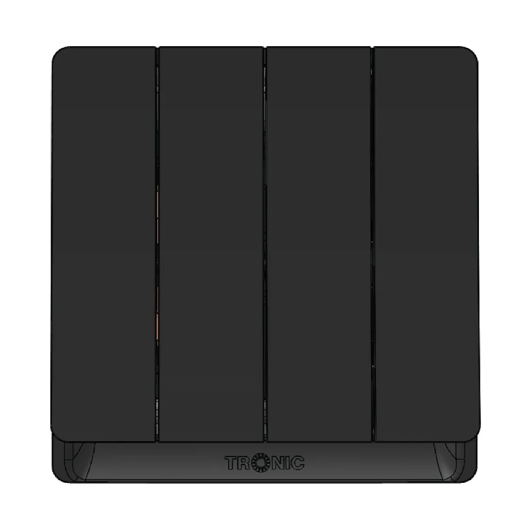 Tronic 4 Gang 1 Way Switch - Black