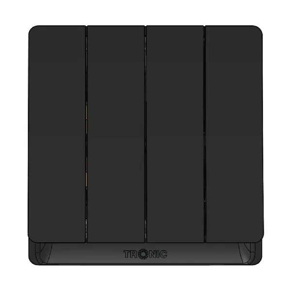 Tronic 4 Gang 1 Way Switch - Black